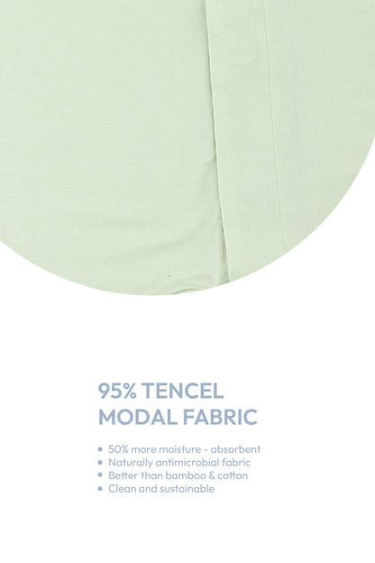 Solid Powder Green Convertible Footie