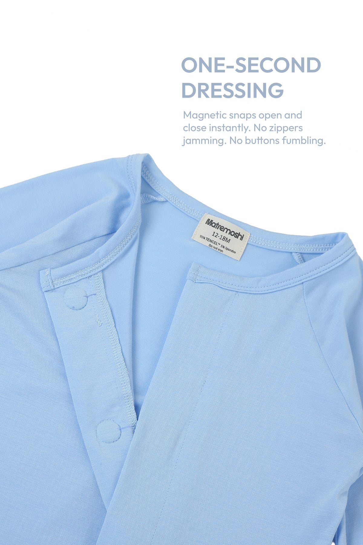 Solid Powder Blue Convertible Footie