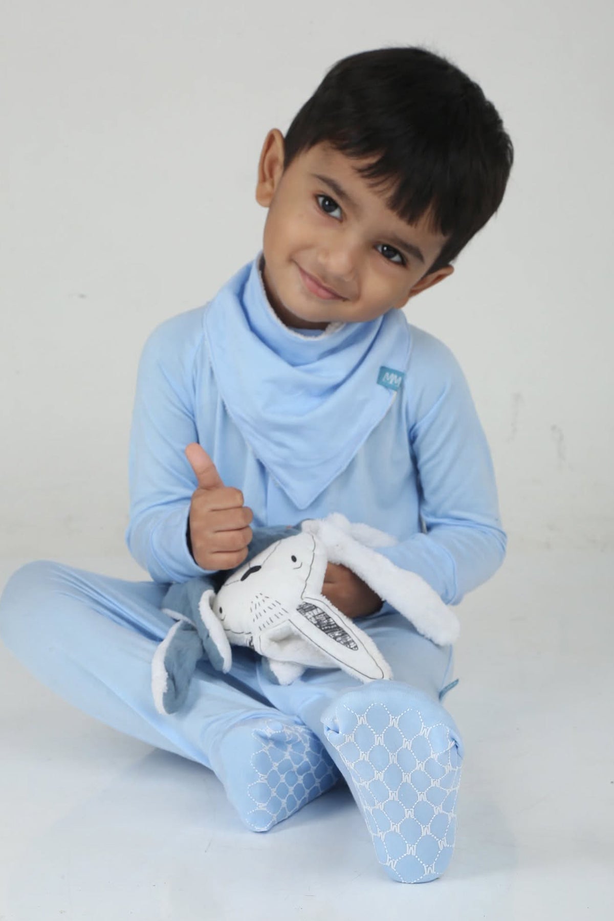 Solid Powder Blue Bib