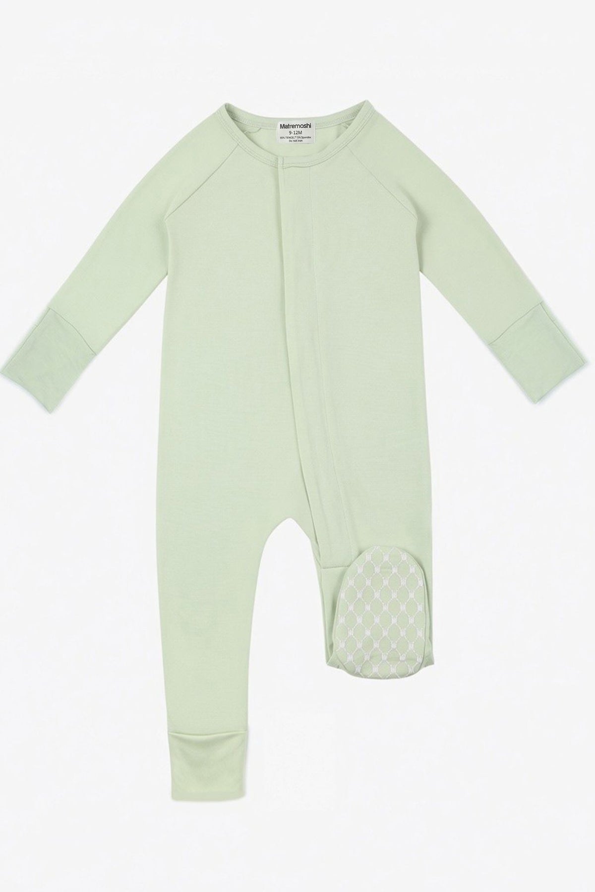 Solid Powder Green Convertible Footie