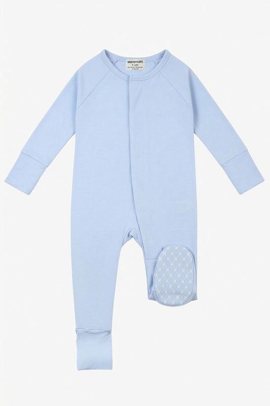 Solid Powder Blue Convertible Footie